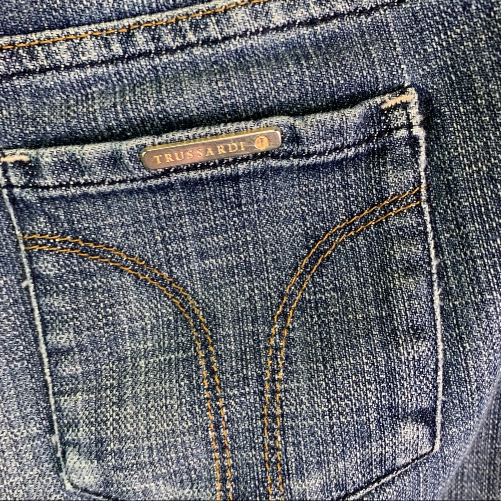 TRUSSARDI Garment-Washed Cropped Jeans, US 6/IT 42 - Picture 9 of 13